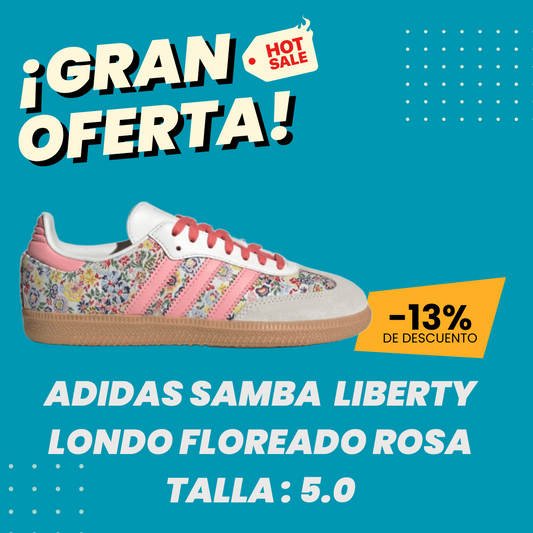 TENIS ADIDAS SAMBA LIBERTY LONDON - FLOREADOS ROSA