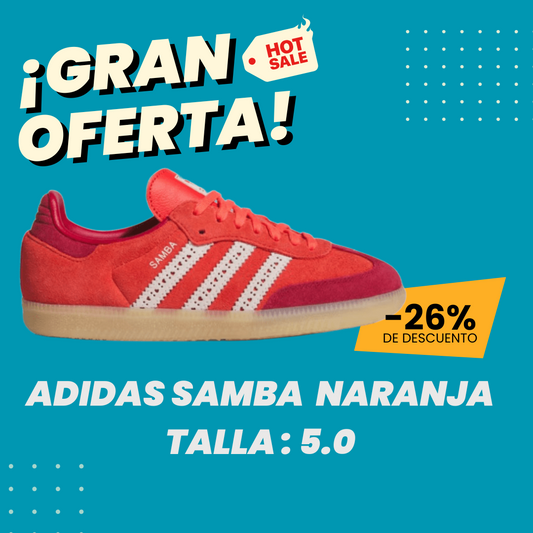 Tenis adidas Samba Originales Naranja -  Bright Red