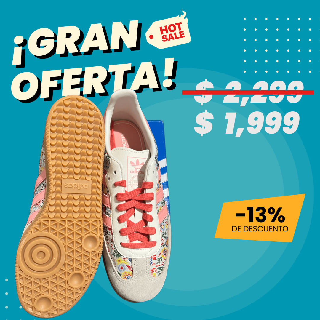 TENIS ADIDAS SAMBA LIBERTY LONDON - FLOREADOS ROSA
